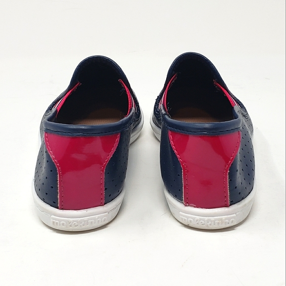 Molekinha Girls Slip On Shoes Size 11.5 Navy Blue White Soles Magenta Brazilian - Picture 8 of 11